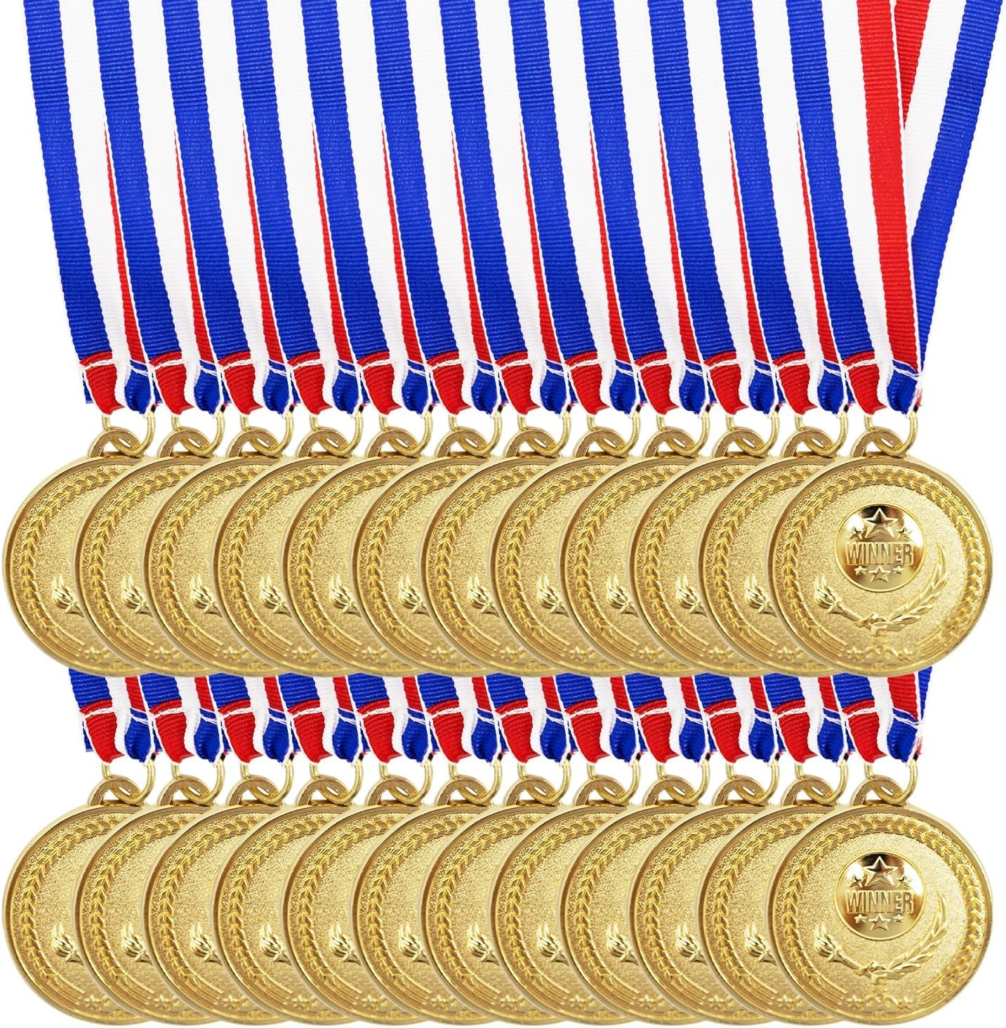 Metal Winner Gold Silver Bronze Award Medals Bulk Olympic Style Metal Winner Awards with Neck Ribbon