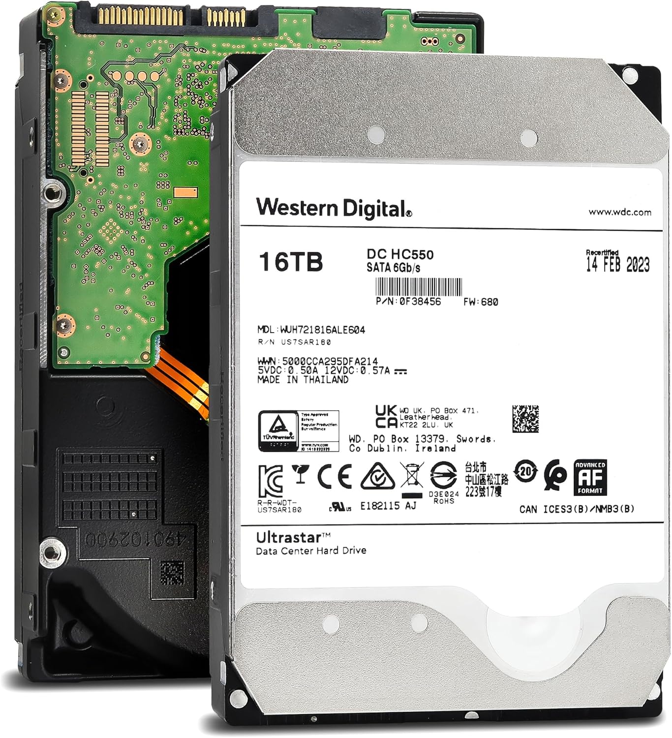 Western Digital DC HC550 16TB SATA 6Gb/s 7200RPM 3.5-inch Enterprise HDD – WUH721816ALE604 (0F38456) (Renewed)