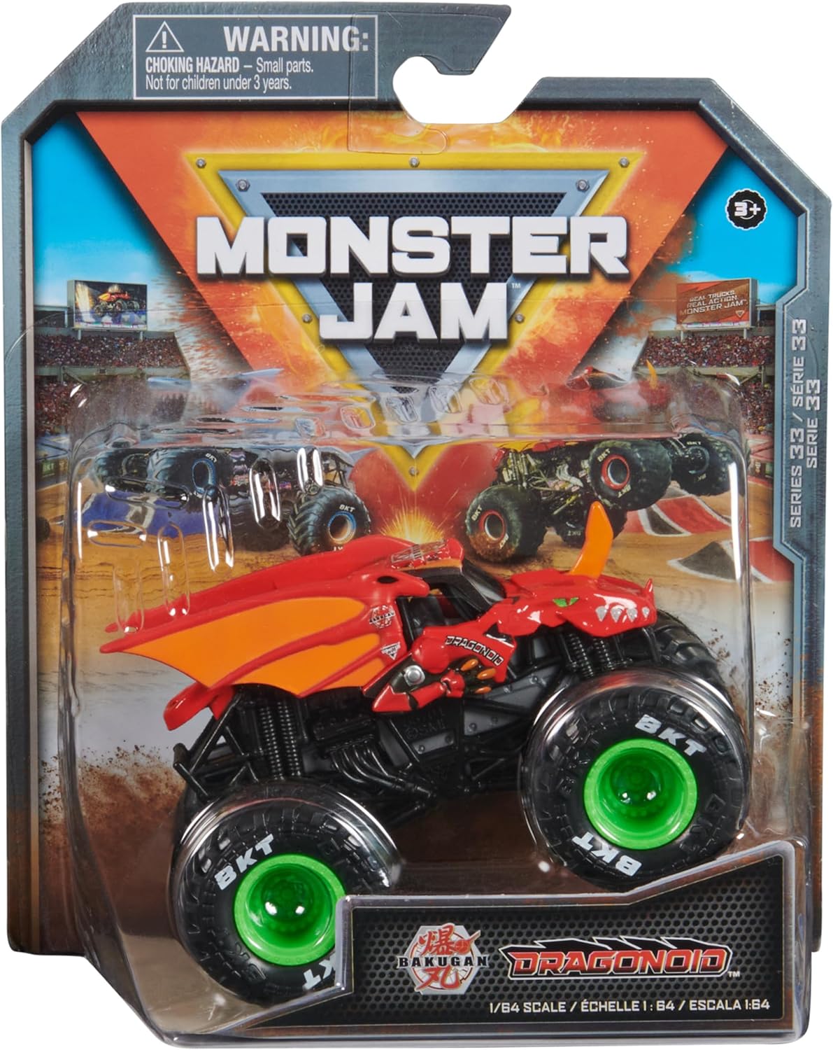 Monster Jam, Official Bakugan Dragonoid Monster Truck, Die-Cast Vehicle, 1:64 Scale, Kids Toys for Boys Ages 3 and up