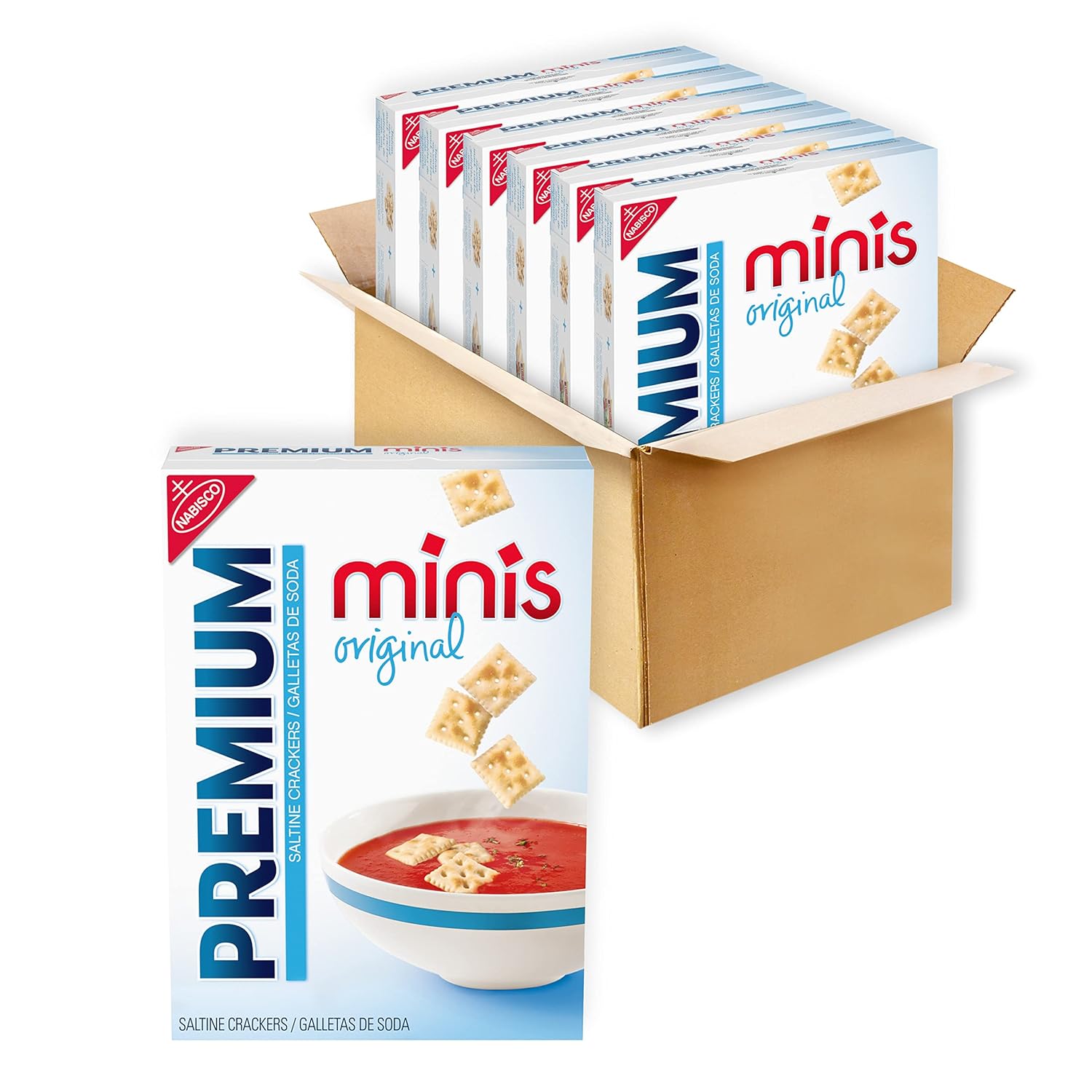 Premium Original Mini Saltine Crackers, 6 – 11 oz Boxes