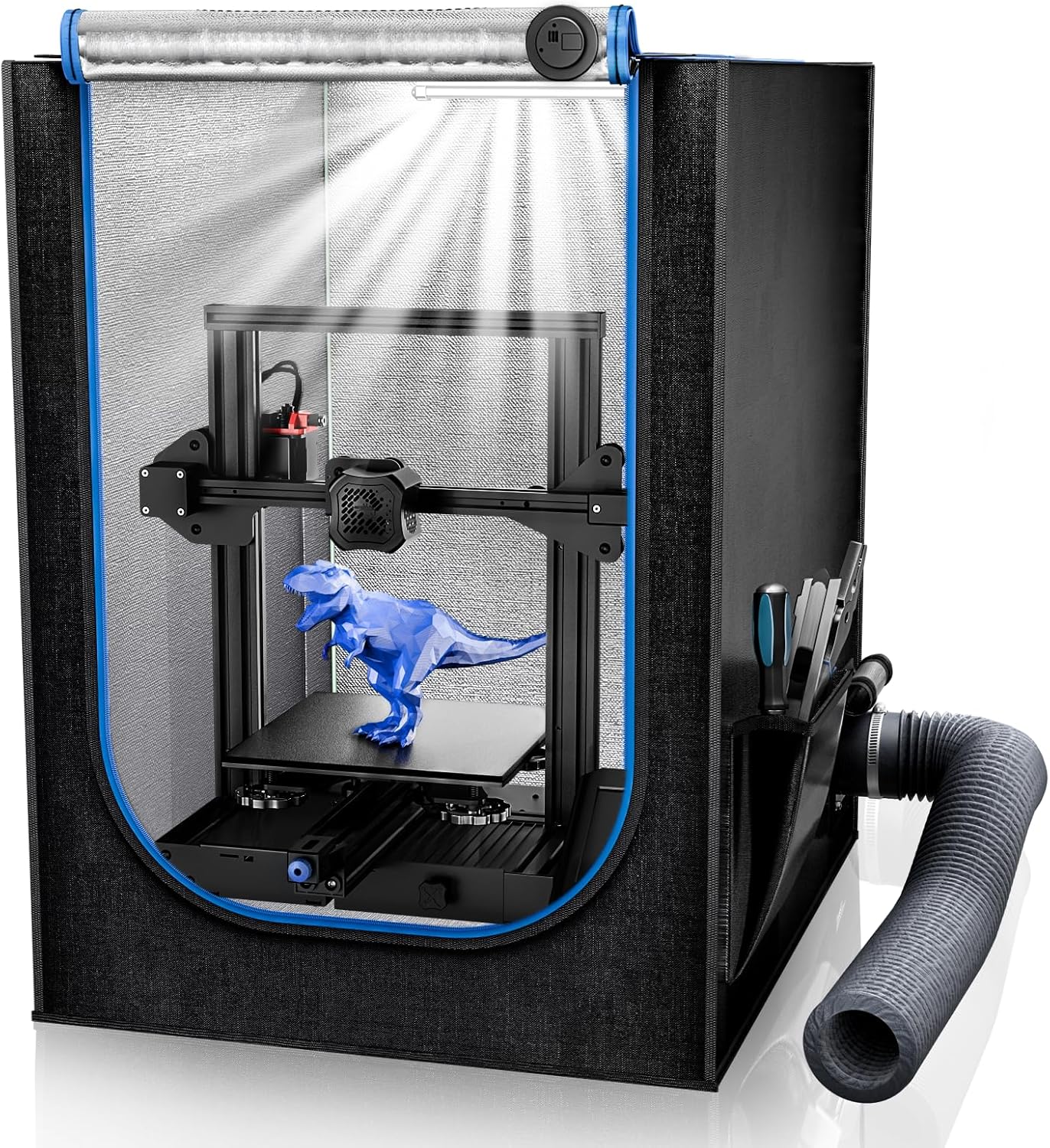 3D Printer Enclosure with Ventilation Kit, LED Light,Thermo-Hygrometer, Premium Fireproof Dustproof Tent Constant Temperature Protective Cover for Creality Ender 3 V3 SE/KE/Ender 3/3 Pro/3V2/3S1/Neo