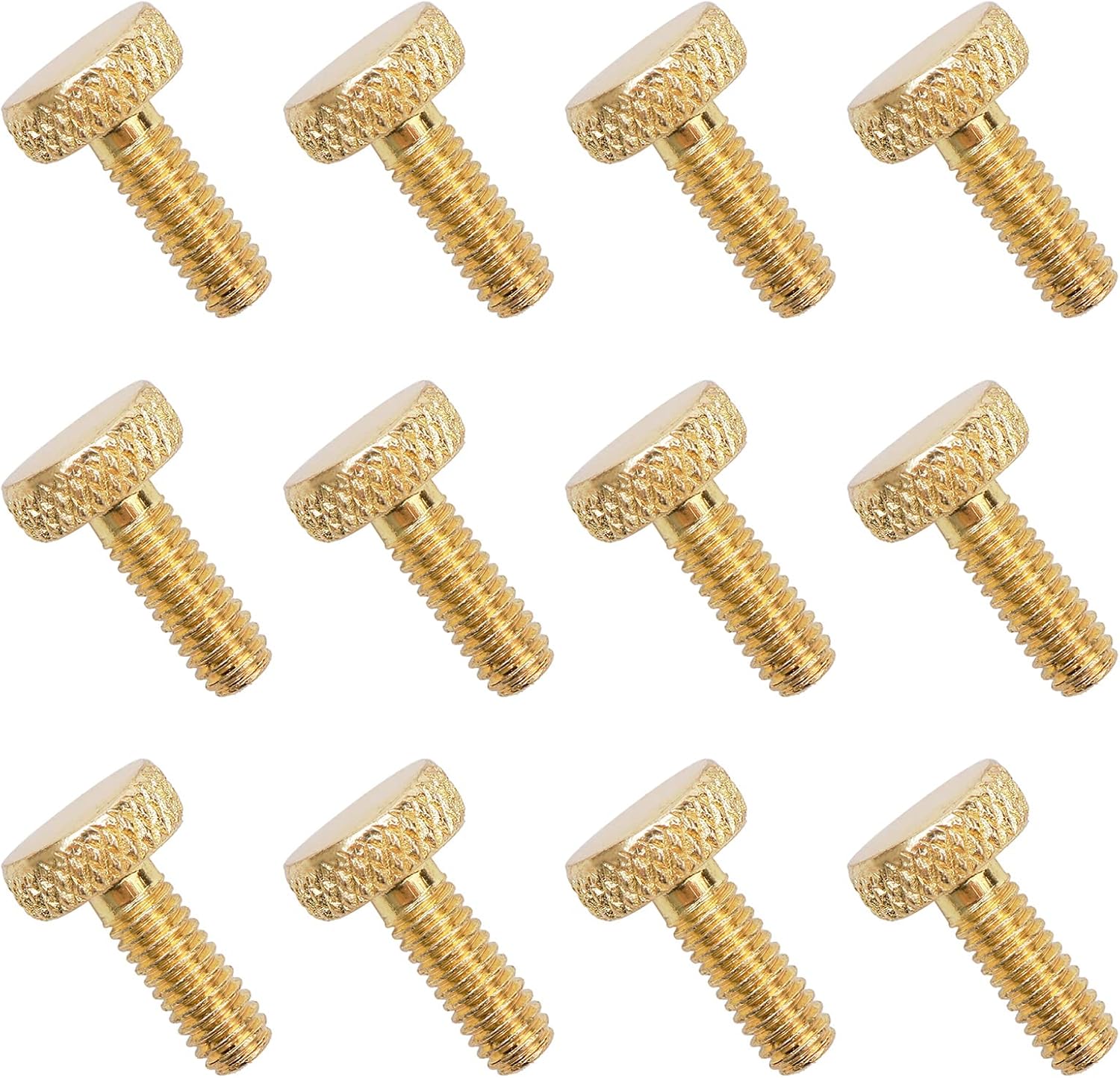 Guitar Tremolo Bridge Fine Tuner Screws M4 Threaded Fine Tuning Screws for Electric Guitar Double-Shake Tremolo System (12 Pack, Golden)