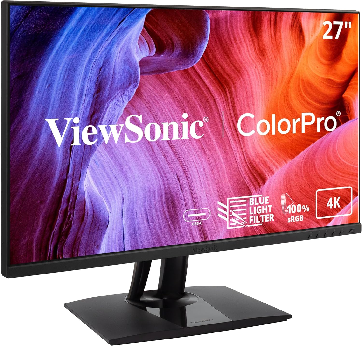 ViewSonic VP2756-4K 27 Inch 4K UHD IPS Ergonomic Monitor with Ultra-Thin Bezels, Color Accuracy, Pantone Validated, 60W USB C