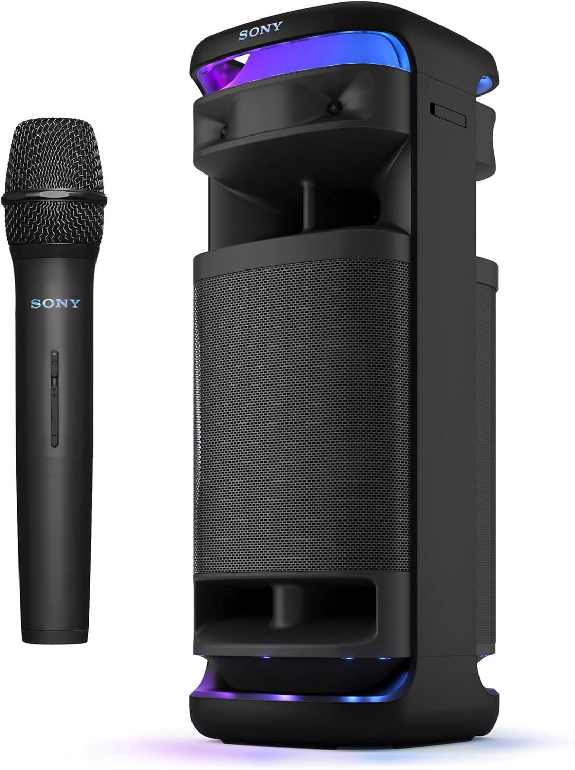 Sony ULT Tower 10 Bluetooth Karaoke Party Speaker with Powerful Bass, 360° Sound and Party Lights, Included Wireless Microphone – New