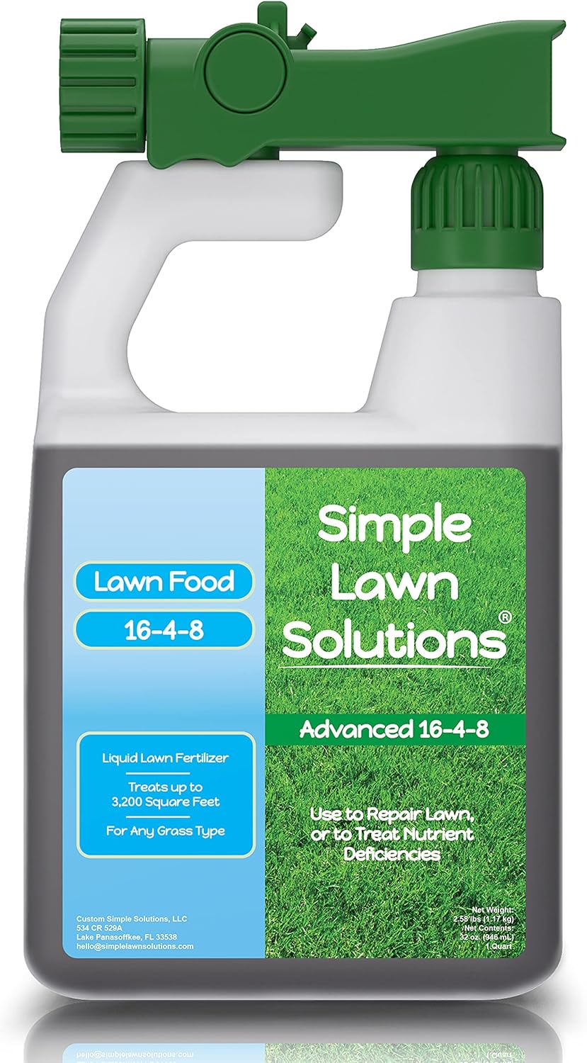 Advanced 16-4-8 Balanced NPK – Lawn Food Quality Liquid Fertilizer – Spring & Summer Concentrated Spray – Any Grass Type – Simple Lawn Solutions (32 Ounce)