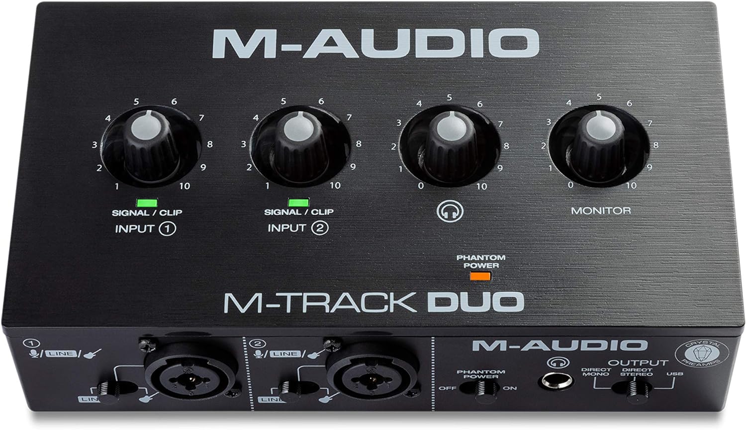 M-Audio M-Track Duo – USB Audio Interface for Recording, Streaming and Podcasting with Dual XLR, Line & DI Inputs, plus a Software Suite Included