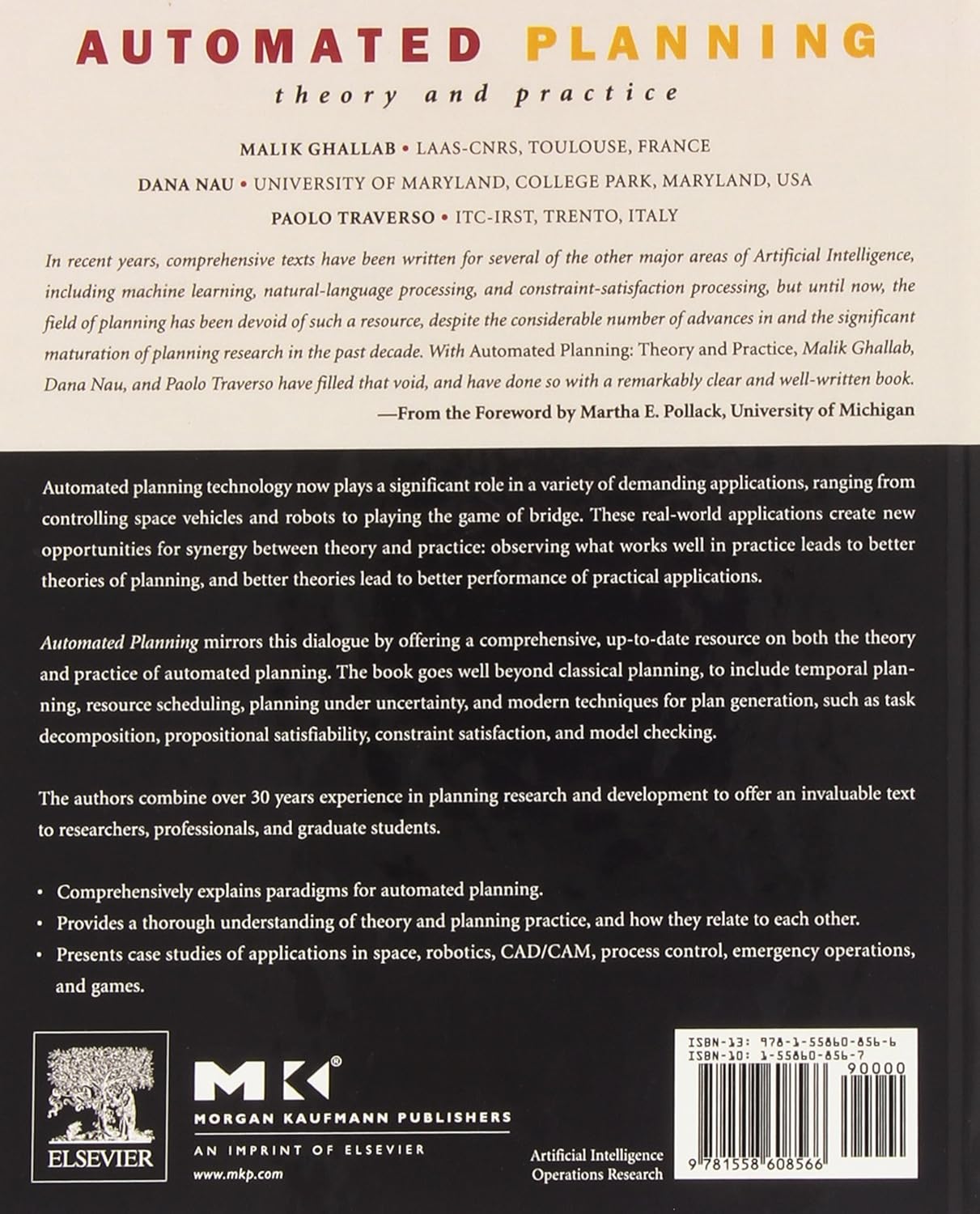 Automated Planning: Theory & Practice (The Morgan Kaufmann Series in Artificial Intelligence)