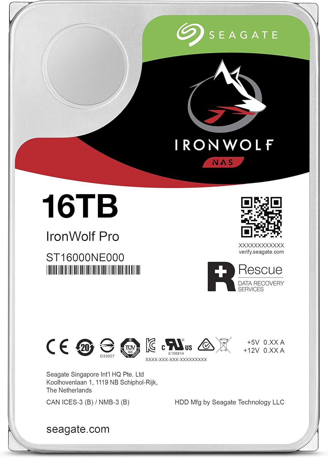 Seagate IronWolf Pro ST16000NE000 16 TB Hard Drive – 3.5″ Internal – SATA (SATA/600), Mechanical Hard Disk