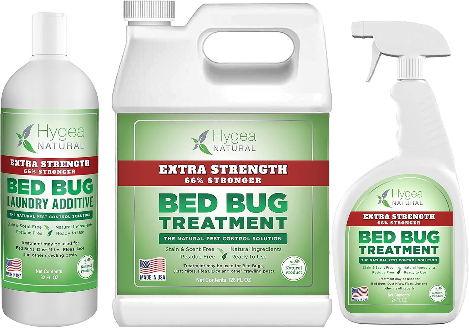 Extra Strength Bed Bug & Lice Elimination Trio – Includes Extra Strength 24 oz Lice & Bed Bug Spray, 32 oz Lice & Bed Bug Laundry Additive, & 128 oz Spray Refill