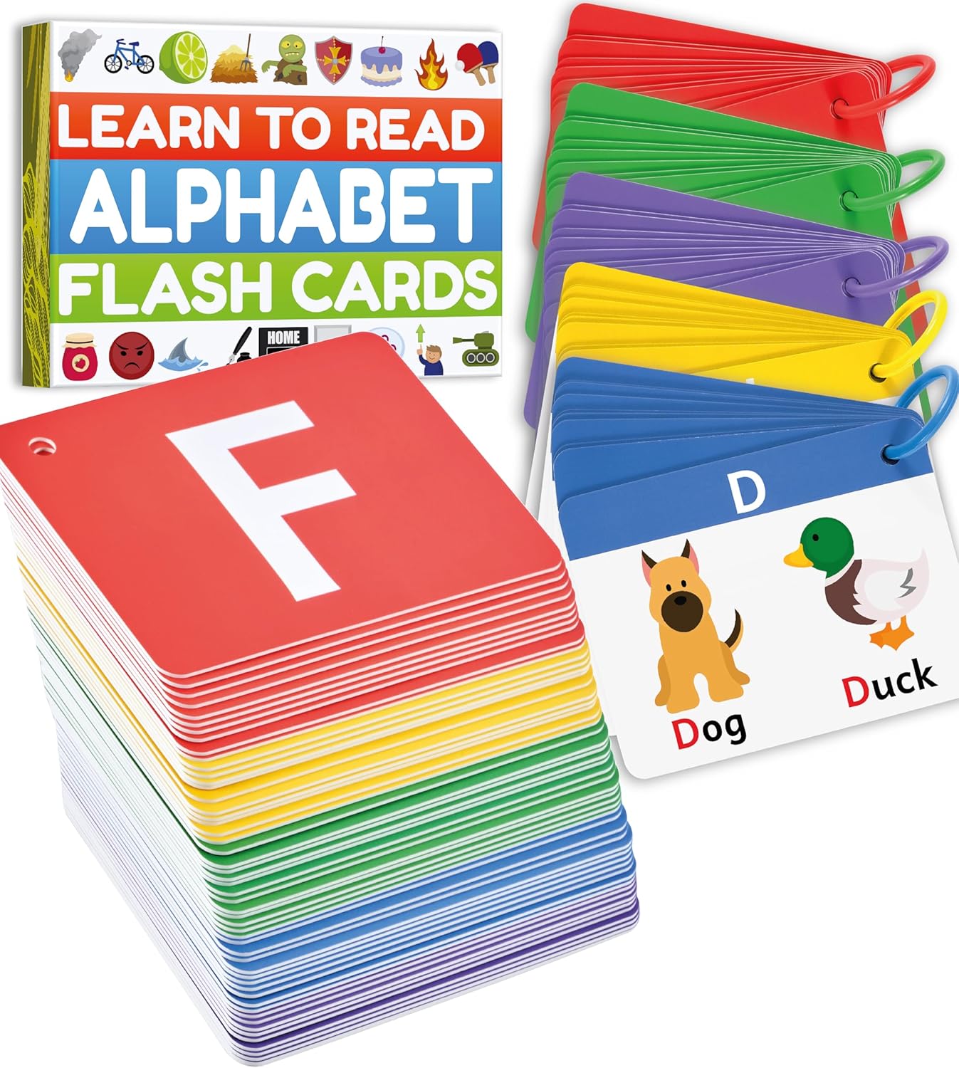 Alphabet Flash Cards – ABC Jumbo Flash Cards for Kids Ages 3-6 – Lowercase & Uppercase Letter Recognition Learning Game – Teacher Designed for Classroom, Preschool, Kindergarten