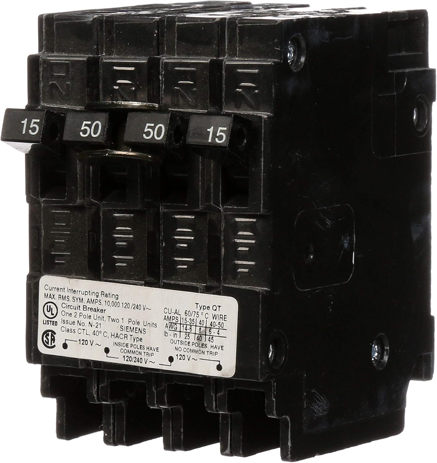 SIEMENS SIEQ21550CT SIE Q21550CT MLD-CS Plug-in CB, Black