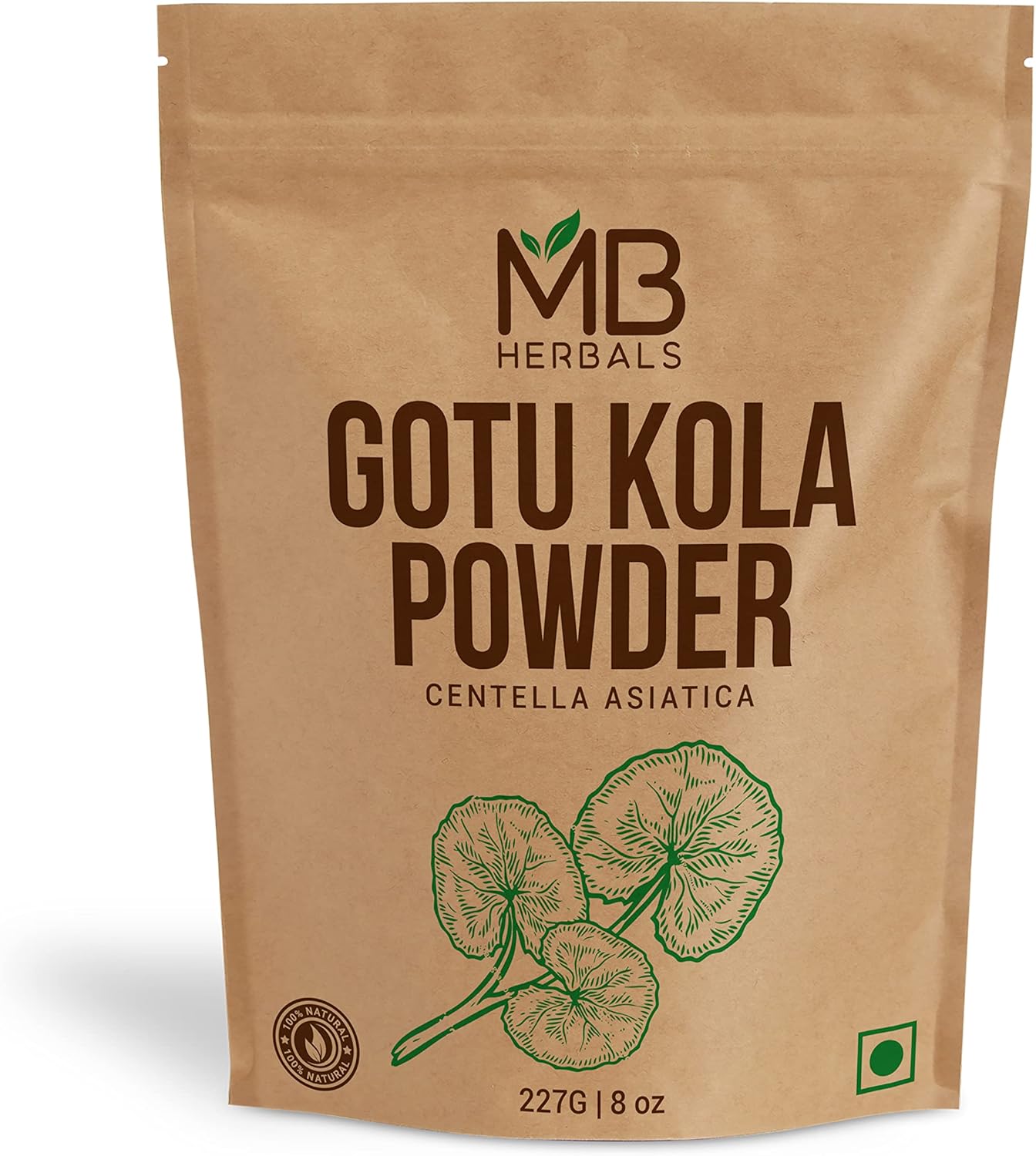 MB Herbals Gotu Kola Powder 227 Gram (0.5 lb / 8 oz) | Centella asiatica | Mandukaparni | Hair Care | Promotes Hair Growth