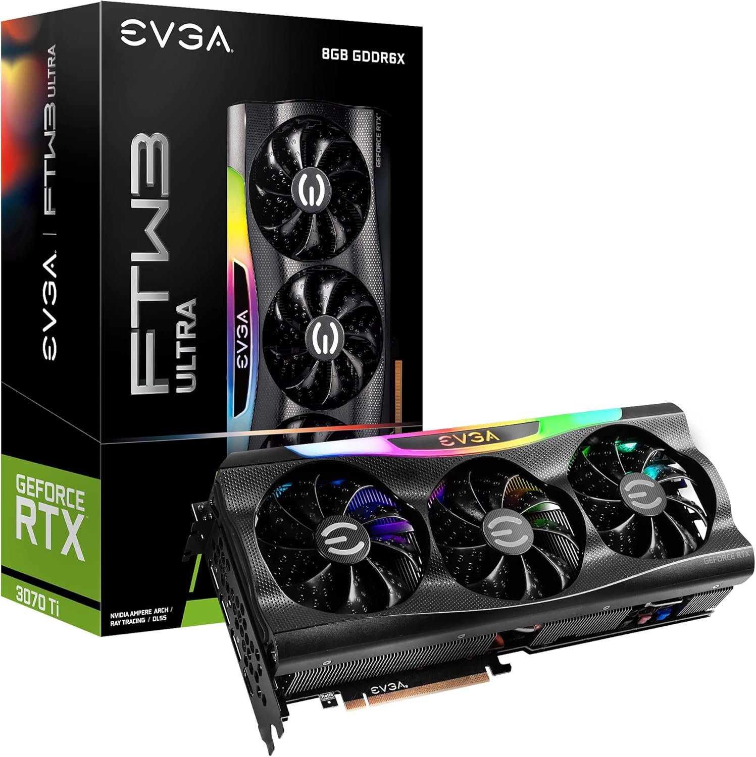 EVGA GeForce RTX 3070 Ti FTW3 Ultra Gaming, 08G-P5-3797-KL, 8GB GDDR6X, iCX3 Technology, ARGB LED, Metal Backplate (Renewed)