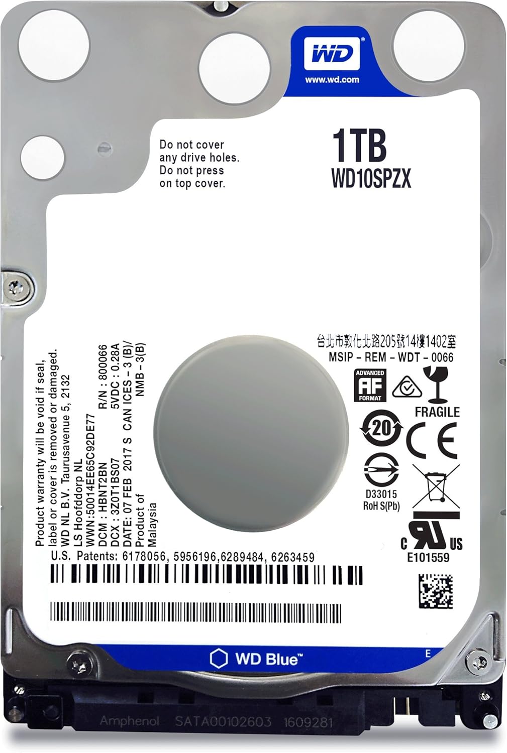 WD Blue 1TB Mobile Hard Disk Drive – 5400 RPM SATA 6 Gb/s 128MB Cache 2.5 Inch – WD10SPZX (Renewed)