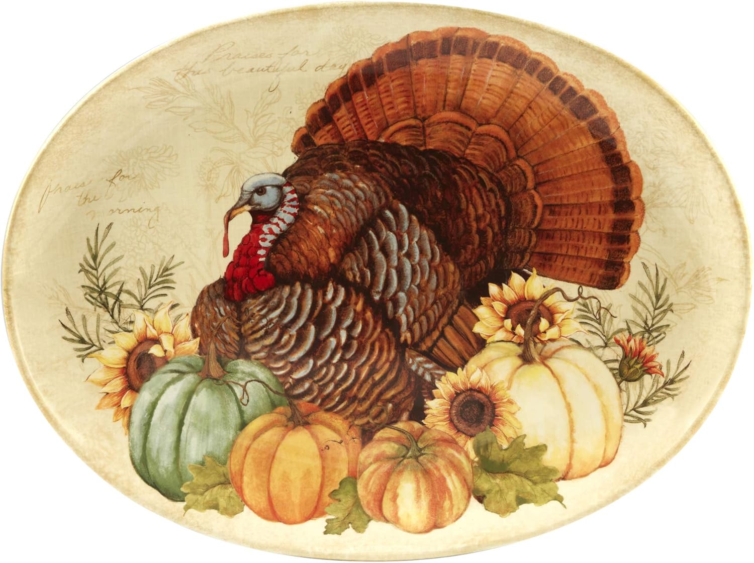 Certified International 22749 Autumn Fields Oval Turkey Platter 18″ x 13.5″ Servware, Serving Accessories, One Size, Multicolored