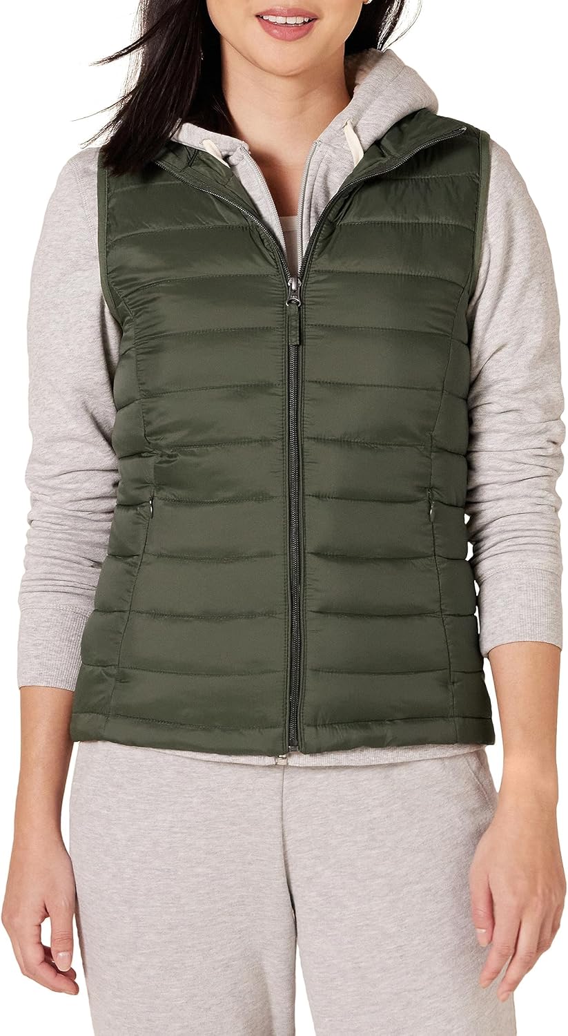 Amazon Essentials Women’s Lightweight Water-Resistant Packable Puffer Vest