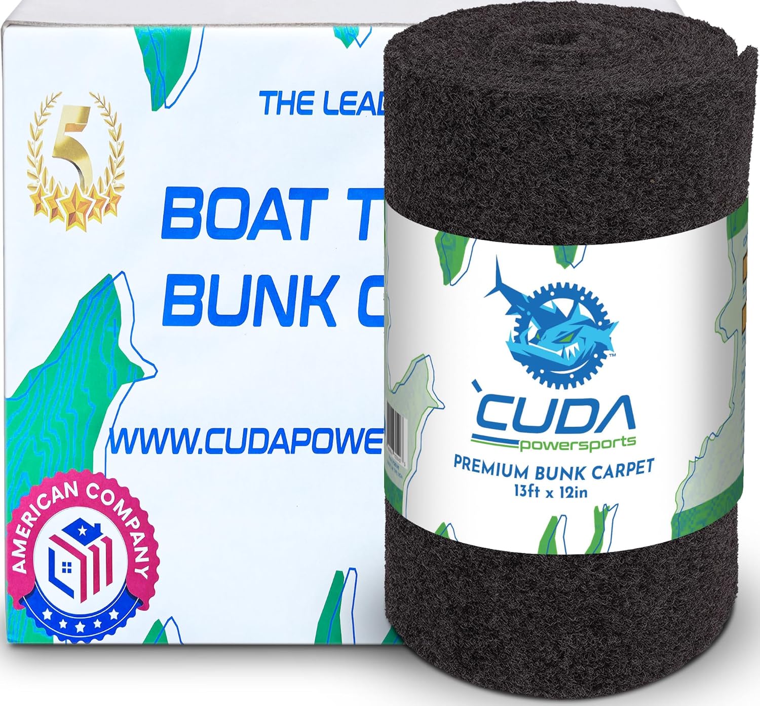 Cuda Boat Trailer Bunk Carpet – Premium 25oz Marine Carpet 13 feetx12 inch-Premium Marine Carpeting for Boats, Boat Trailer Bunks, Boat Bunk Carpet, Bunk Carpet for Boat Trailers…