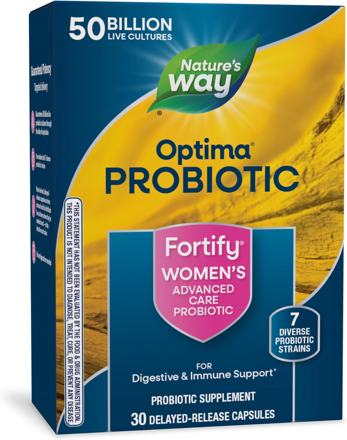 Nature’s Way Fortify Optima Probiotic for Women, 50 Billion Live Cultures, 7 Strains, Supports Digestive and Immune Health*, 30 Capsules (Packaging May Vary)