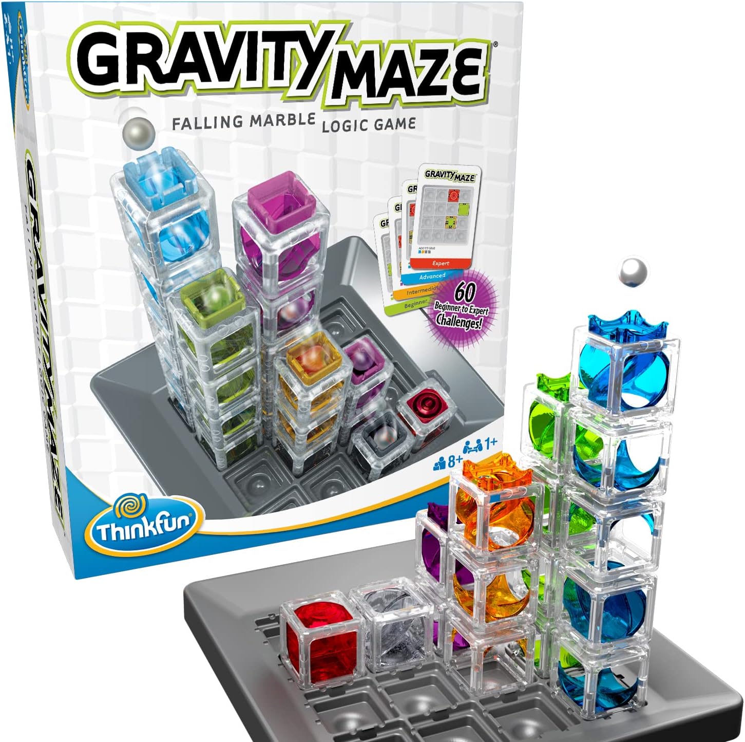 ThinkFun Gravity Maze Marble Run Brain Game and STEM Toy – Award-Winning Educational Toy for Kids 8+ | Spatial Reasoning Skill Development | Engineering and Building Game | 60 Logic Puzzles