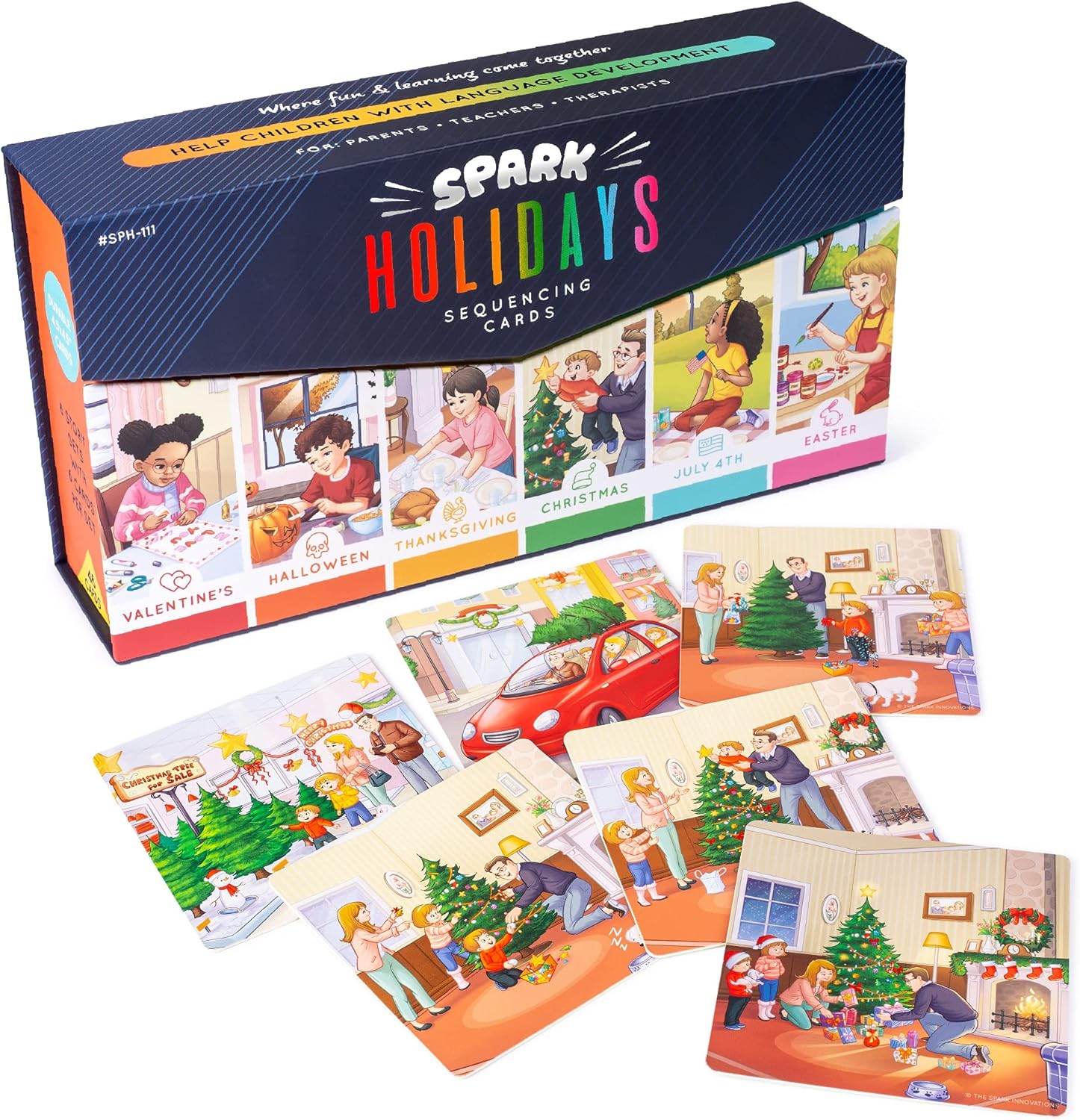 SPARK INNOVATIONS Holiday Tell A Story Cards, Sequencing Game, Speech Therapy Materials, Autism Game, ABA Therapy Materials, Social Skills Games, ESL, ELL