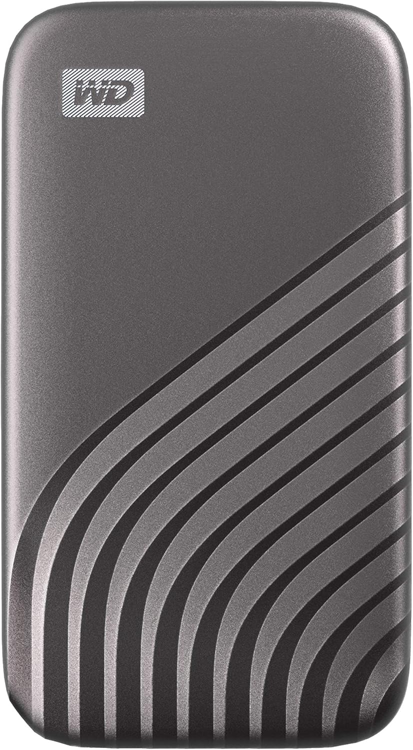 Western Digital 2TB My Passport SSD Portable External Solid State Drive, Gray, Sturdy and Blazing Fast, Password Protection with Hardware Encryption – WDBAGF0020BGY-WESN