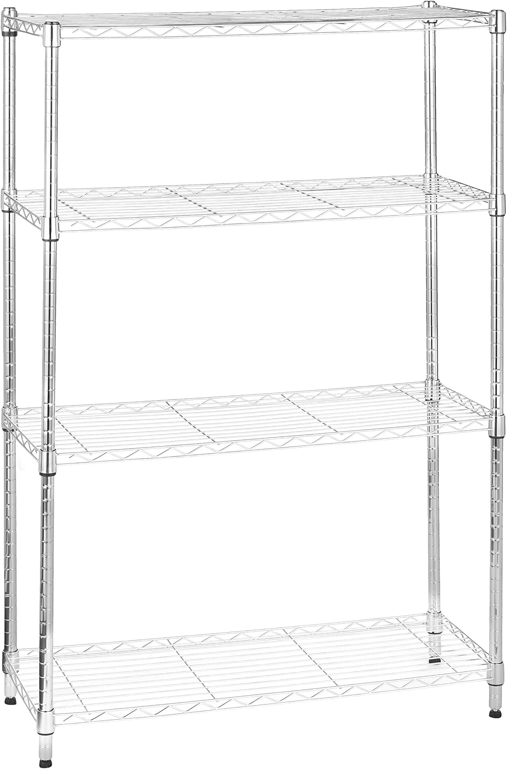 Amazon Basics 4-Shelf Adjustable Heavy Duty Steel Wire Rack Storage Shelving Organizer for Kitchen, Garage, 36″ L x 14″ W x 54″ H, Chrome Silver