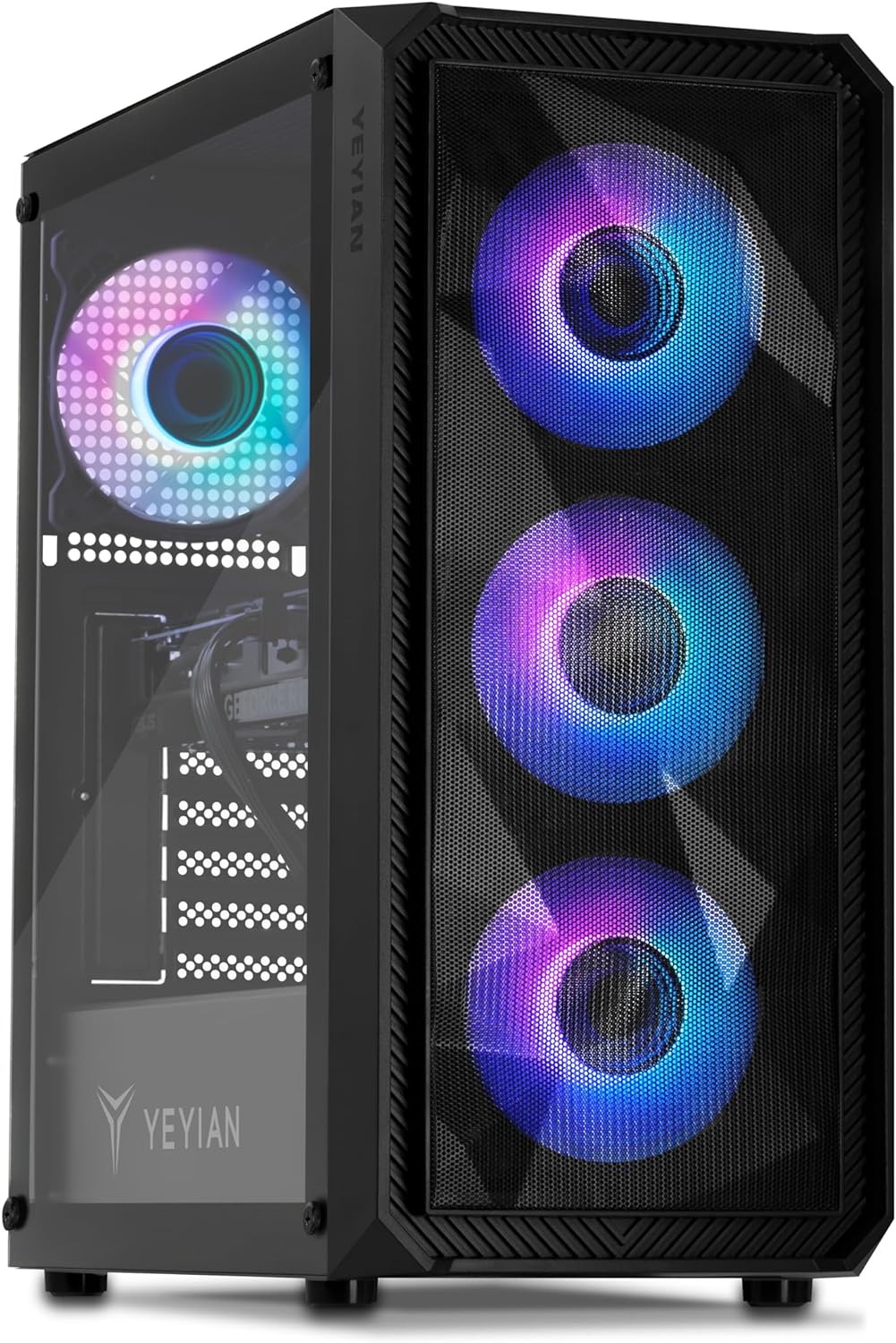 YEYIAN Tanto Gaming Desktop PC, Intel Core I7 12700F, GeForce RTX 4060, 16GB Ram Memory, 1TB SSD, RGB Fan x 4, 650w Gold Power Supply,RGB Keybaord & Mouse