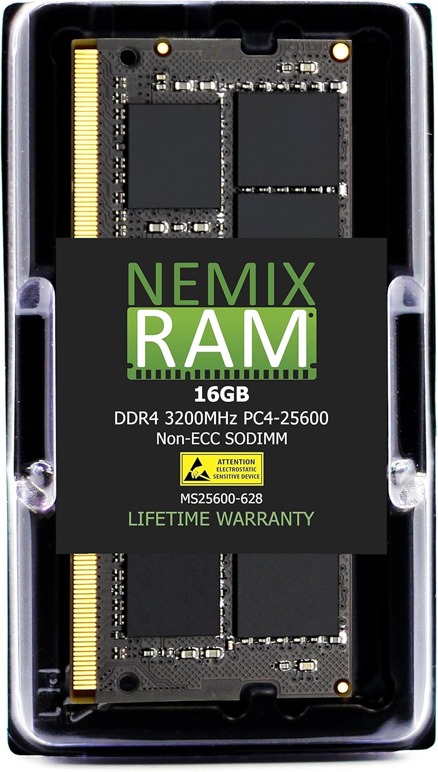 NEMIX RAM 16GB (1X16GB) DDR4 3200MHZ PC4-25600 2Rx8 1.2V 260-PIN Non-ECC SODIMM Compatible with TERRAMASTER A-SRAMD4-16G NAS Memory