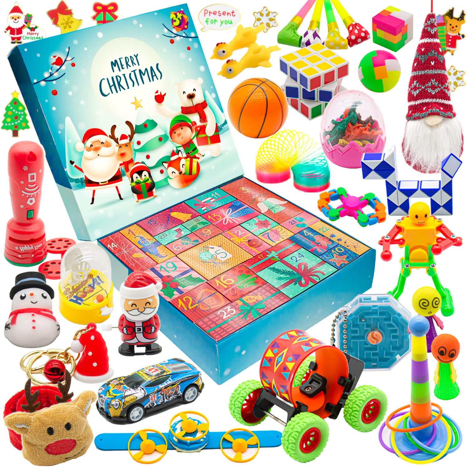 Christmas Advent Calendar 2024-24 Days Countdown Advent Calendars with Surprises Fidget Toys Bulk, Great Xmas Gifts for Kids, Toddler, Teens, Boys, Girls