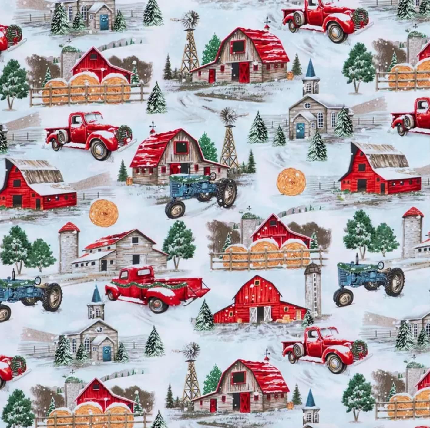 Christmas Tree Farm Cotton Fabric – Precut Fabric by The Yard – One Yard