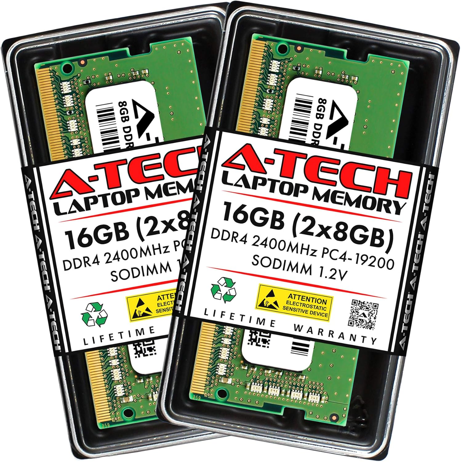 A-Tech 16GB (2x8GB) DDR4 2400 MHz SODIMM PC4-19200 (PC4-2400T) CL17 Non-ECC Laptop RAM Memory Modules