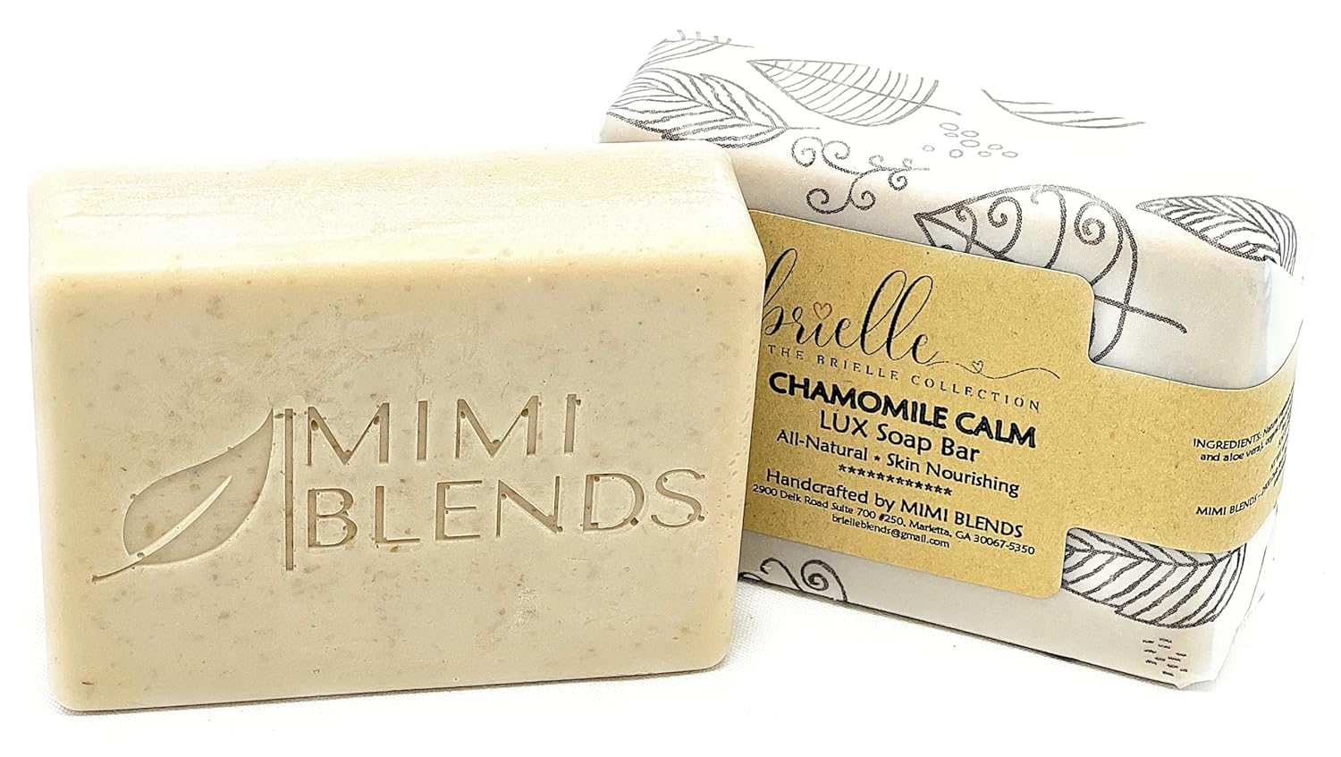 Chamomile Calm Lux Soap Bar (8 oz) – Handmade with Natural Vegetable Glycerin Soap Bases, Organic Chamomile Flowers & Essential Oils – Soothes Minor Skin Irritations – For All Skin Types