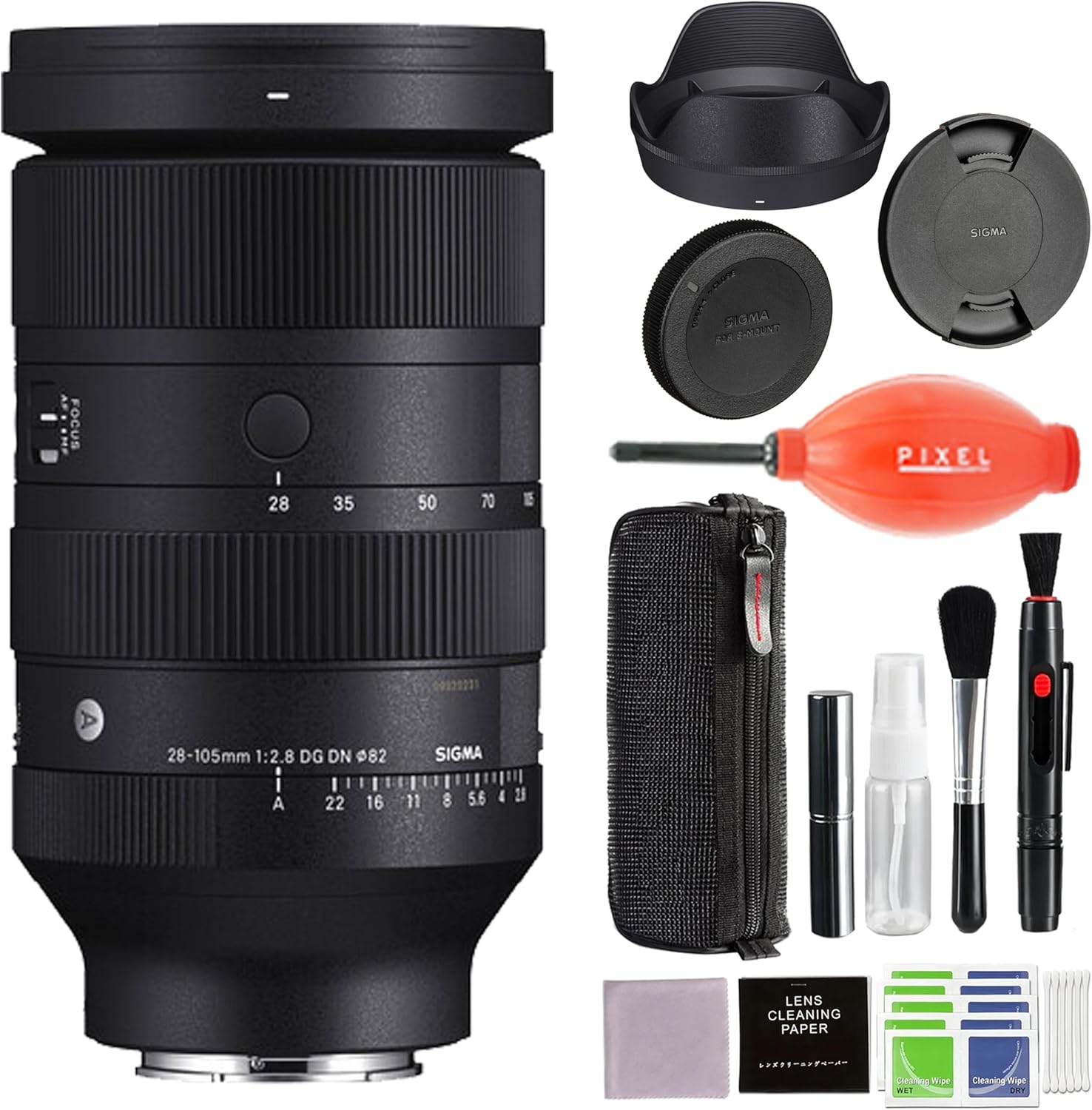 Sigma 28-105mm f/2.8 DG DN Art Lens (Sony E) with Pixel Advance Accessories and Travel Bundle | 636965 | Sigma 28-105mm f/2.8