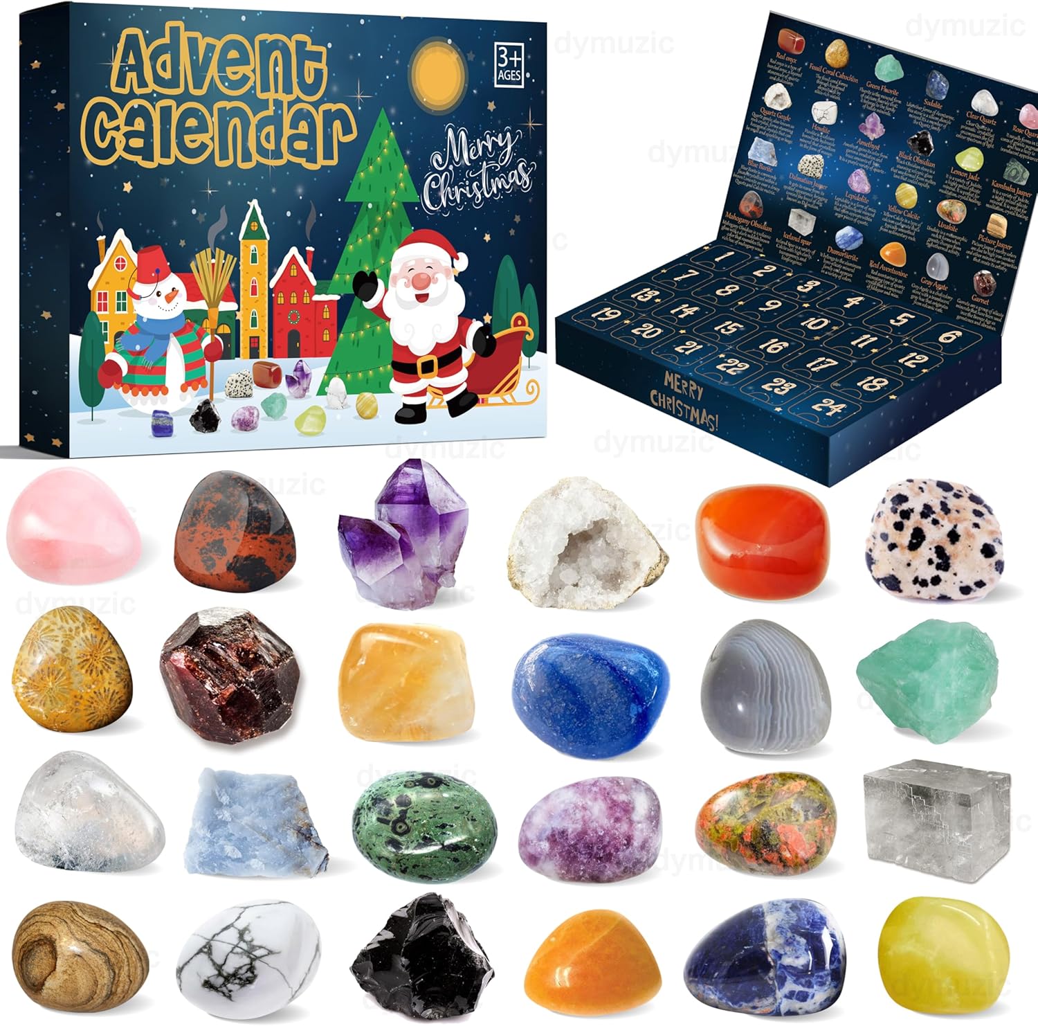 Crystal Advent Calendar 2024, Rock Advent Calendar 2024 Adult, Kids, Boys, Girls, Teen Girls, Women Healing Crystal Gemstone Advent Calendar 2024, 24 Days of Surprise Crystals and Gem Rocks Collection