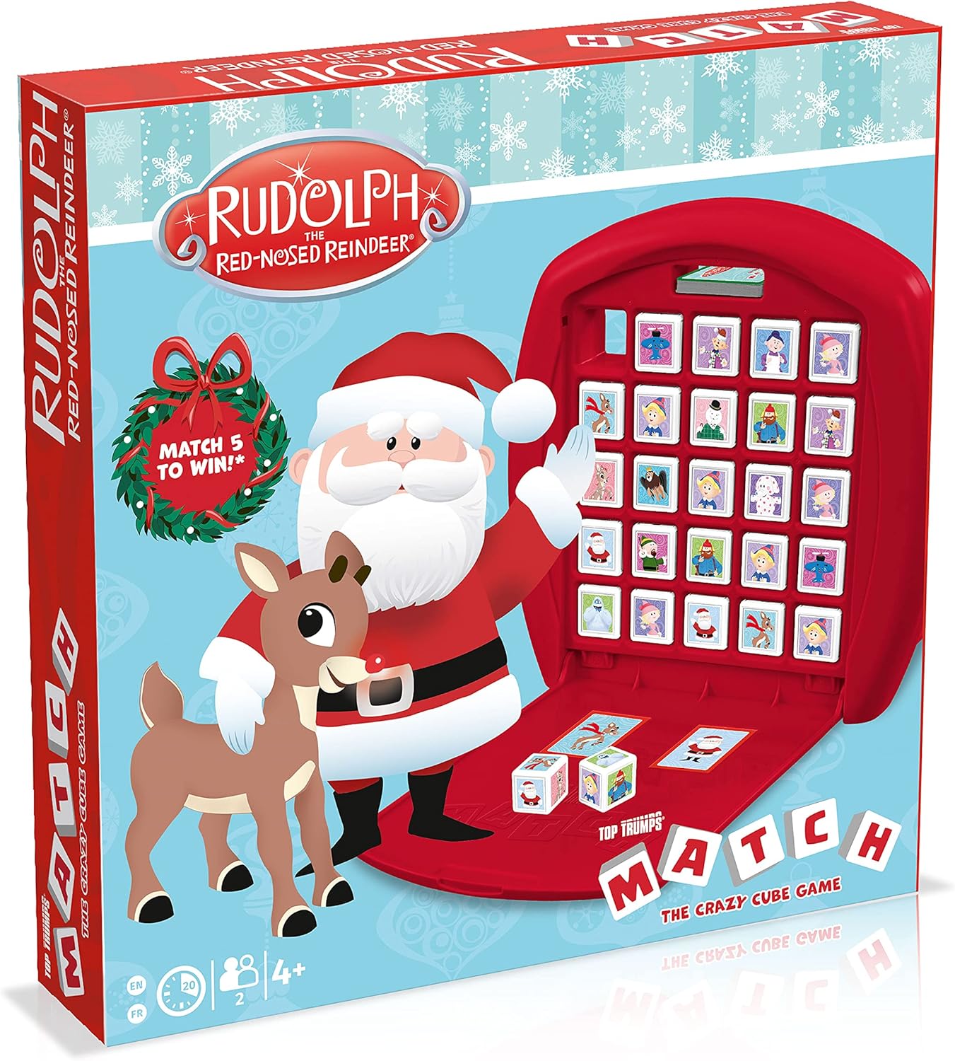 Top Trumps Match Game Rudolph – Family Board Games for Kids and Adults – Matching Game and Memory Game – Fun Two Player Kids Games – Memories and Learning, Board Games for Kids 4 and up