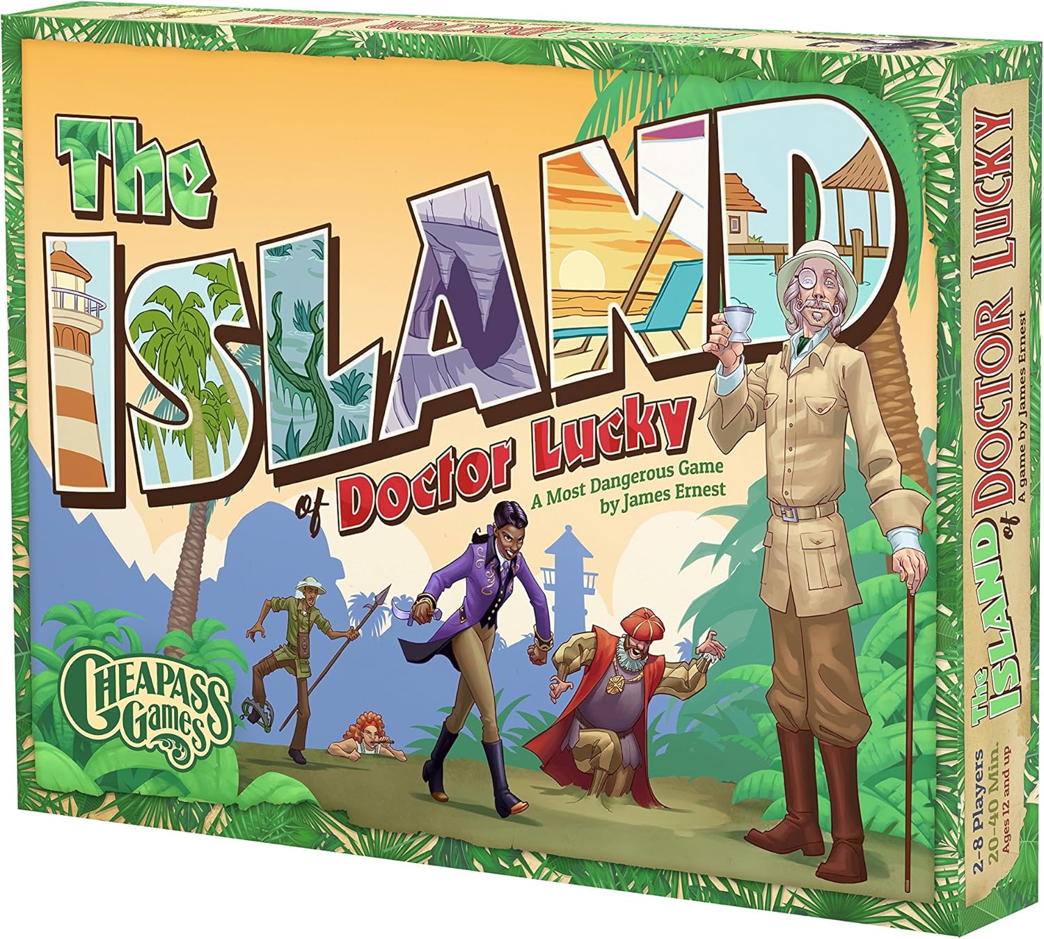 Cheapass Games: The Island of Doctor Lucky, Strategy Board Game, Simple Family Game, 40 Minute Play Time, 2 to 8 Players, For Ages 12 and up