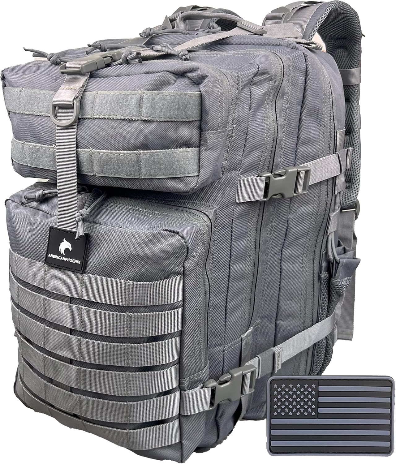 45L Elite Tactical Backpack | 3X Stronger Work & Military Backpack | Water Resistant and Heavy Duty | 3 Day MOLLE Bug Out Bag (Arctic Grey)