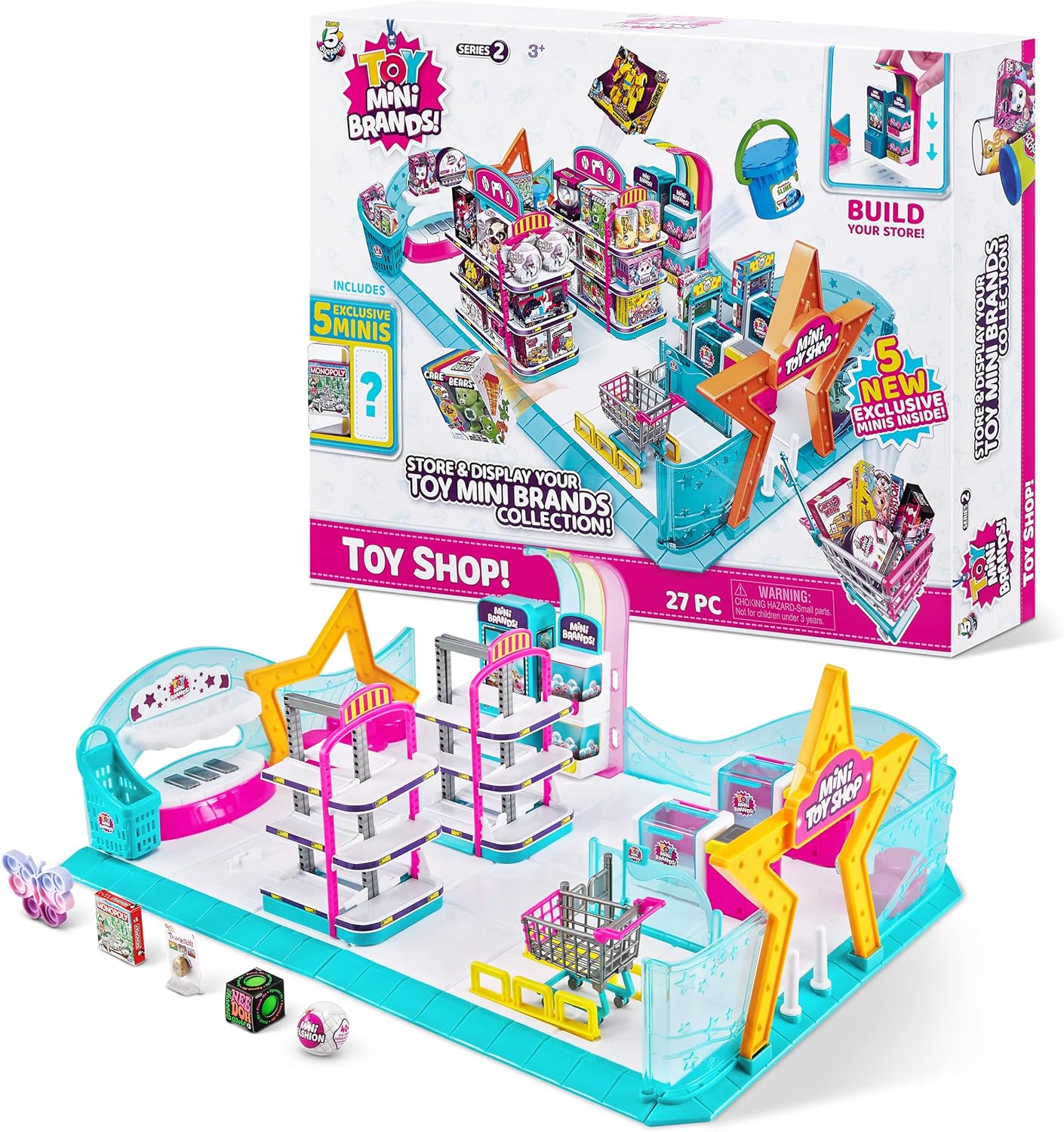 Mini Brands 5 Surprise Toy Mini Toy Shop Playset by ZURU (Series 2) Exclusive and Mystery Collectibles