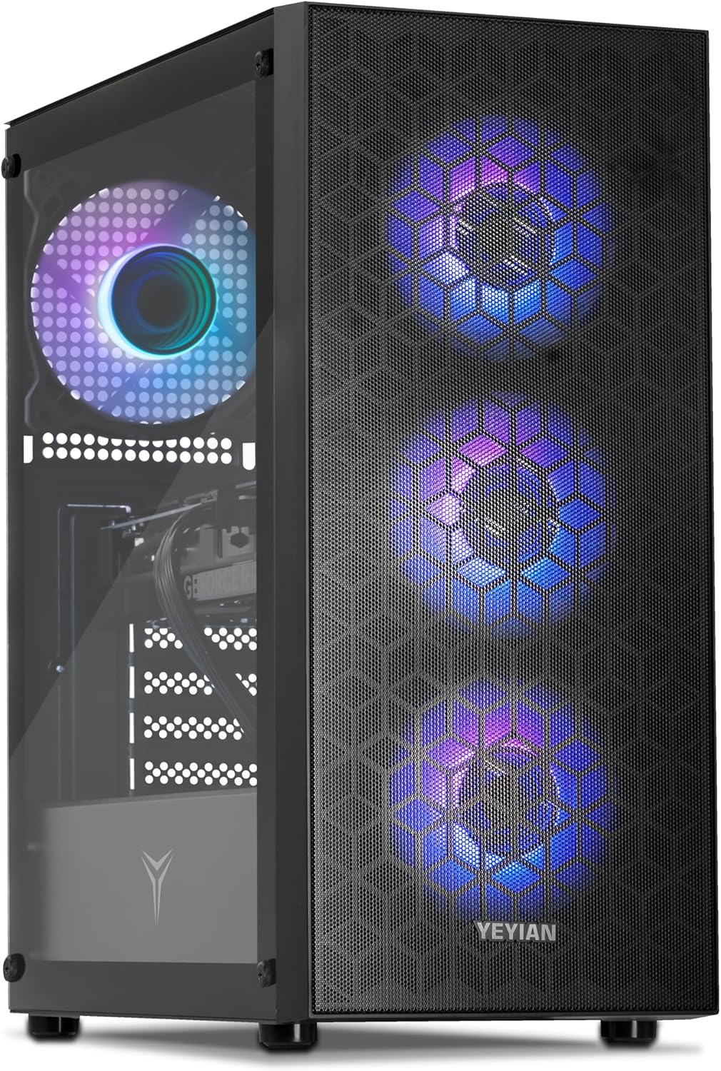 YEYIAN Yumi Prebuilt Gaming PC, RTX 4060 8GB, Intel Core i5 14400F Up to 4.7GHz, 16GB Memory, 1TB NVMe SSD, B760, VR Ready Streaming WiFi Win 11 Home Pre Built Gamer Tower Computer 3 Year Warranty