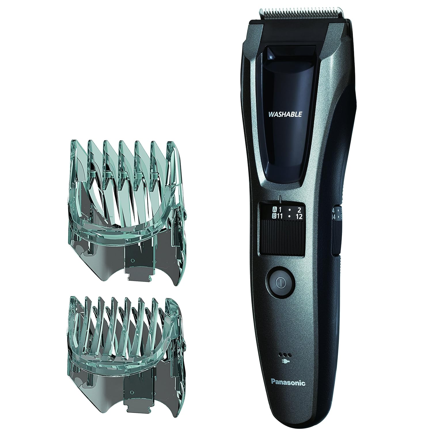 Panasonic Hair and Beard Trimmer, Men’s, with 39 Adjustable Trim Settings and Two Comb Attachments for Beard and Hair, Corded or Cordless Operation, ER-GB60-K, Black