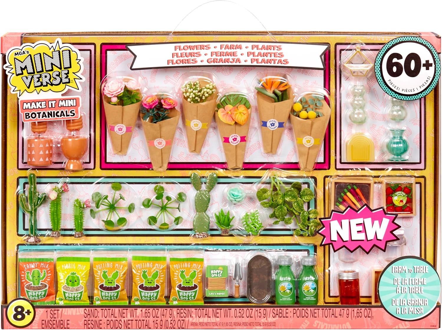 MGA’s Miniverse Make It Mini Botanicals Mini Collectibles, Mystery Blind Packaging, DIY, Crafts, Resin Play, Replica Items, Mini Plants, Bouquets, Garden, Collectors, 8+