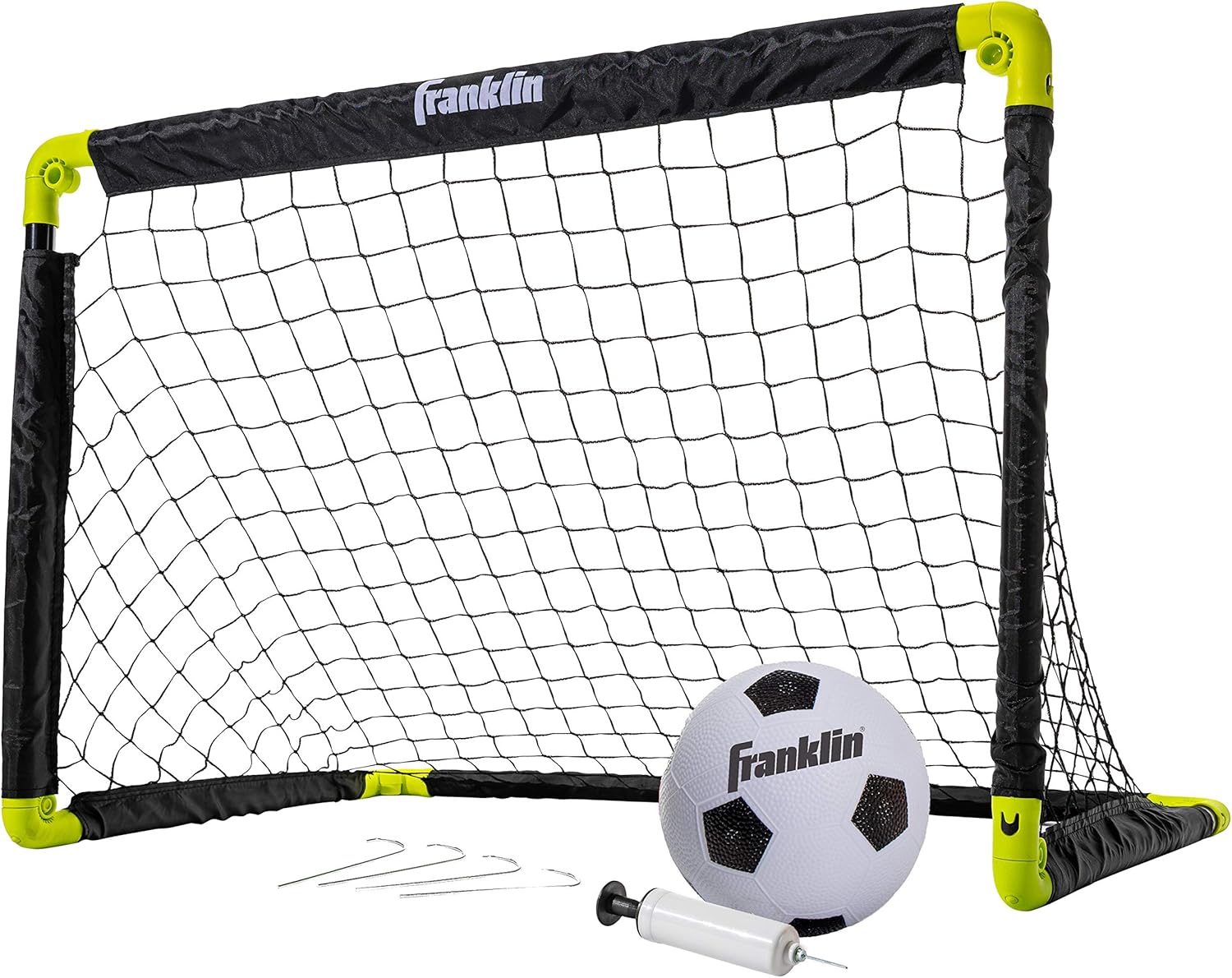 Franklin Sports Kids Mini Soccer Goal Set – Backyard + Indoor Mini Net and Ball Set with Pump – Portable Folding Youth Soccer Goal Set – Perfect Kids Toy Soccer Goal Set – 36″ x 24″