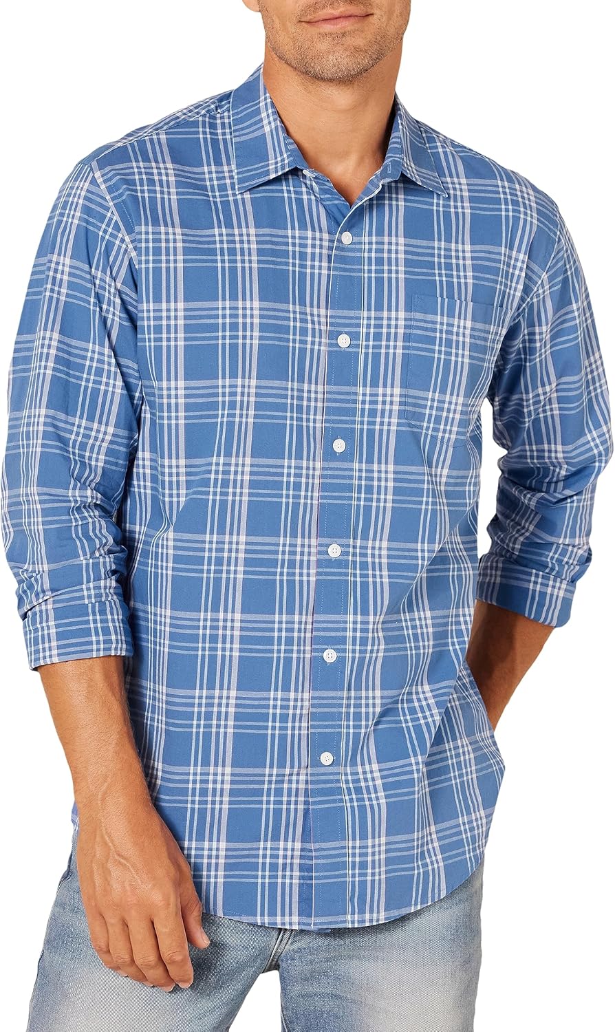 Amazon Essentials Men’s Regular-Fit Long-Sleeve Casual Poplin Shirt