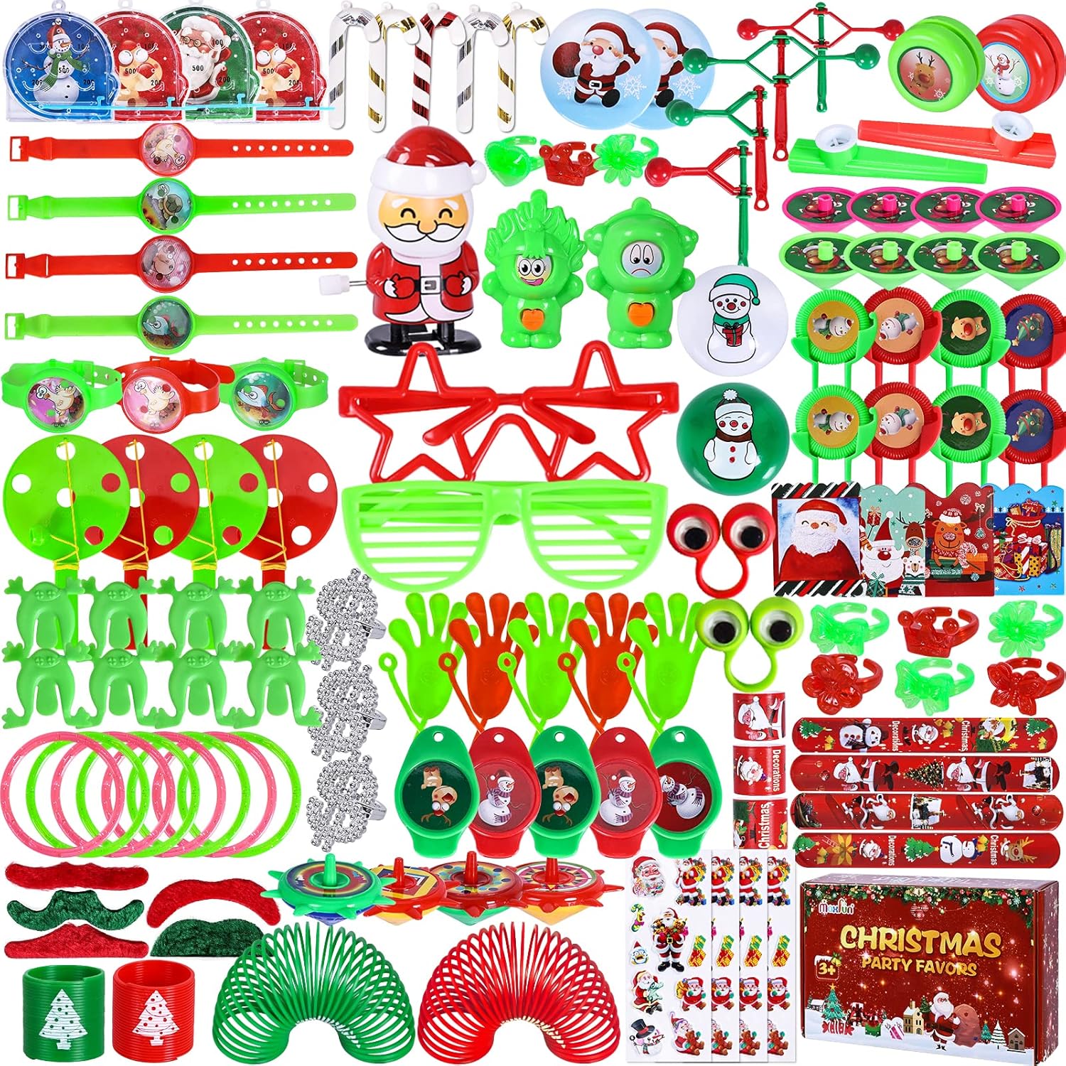 Max Fun 188Pcs Christmas Party Assortment Toys for Kids Birthday Xmas Party Favors Prizes Box Toy Assortment Classroom