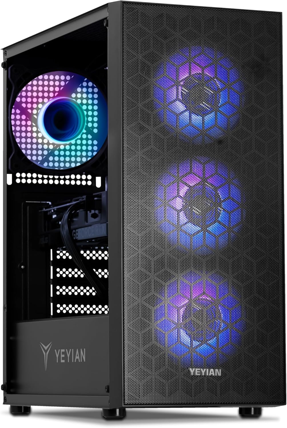 YEYIAN Gaming PC Yumi Desktop • Intel Core i5 12400F, GeForce RTX 4060 Ti 8GB Desktop Computer, 1TB NVME SSD, 16GB DDR5 RAM 5600, 650W Gold PSU, B760 Motherboard, Win 11 Home 64-bit Prebuilt Tower PC