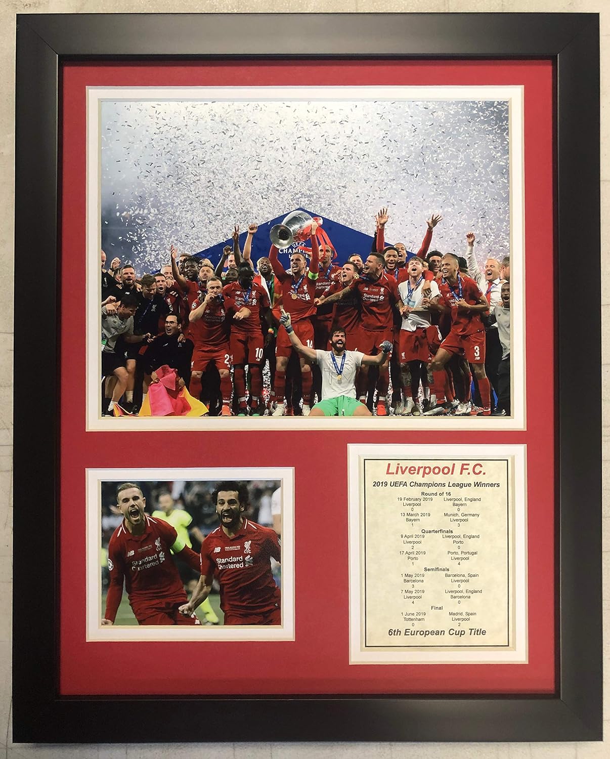 Legends Never Die Liverpool FC 2019 UEFA Champions League Champions Collectible | Framed Photo Collage Wall Art Decor