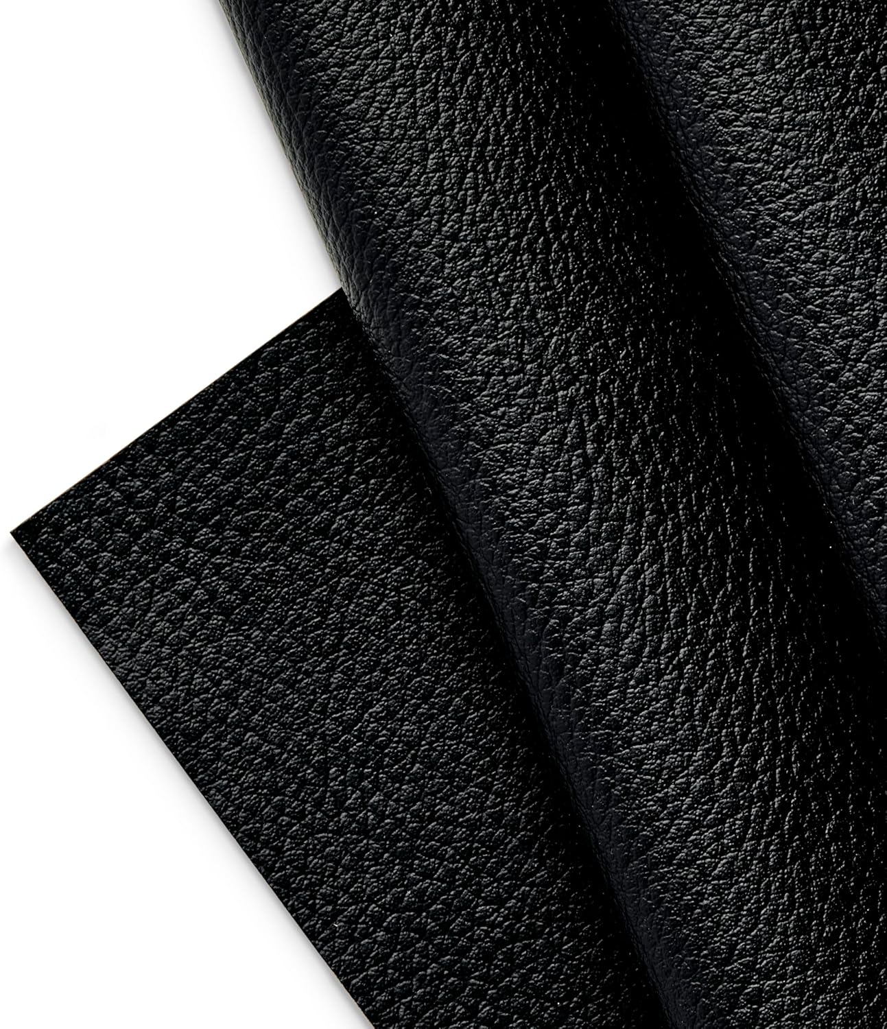 Marine Vinyl Fabric, Upholstery Faux Leather, Outdoor Boat Automotive, DIY and Crafting Pleather – Individual 1 Yard Cut 36″x54″ (Black)