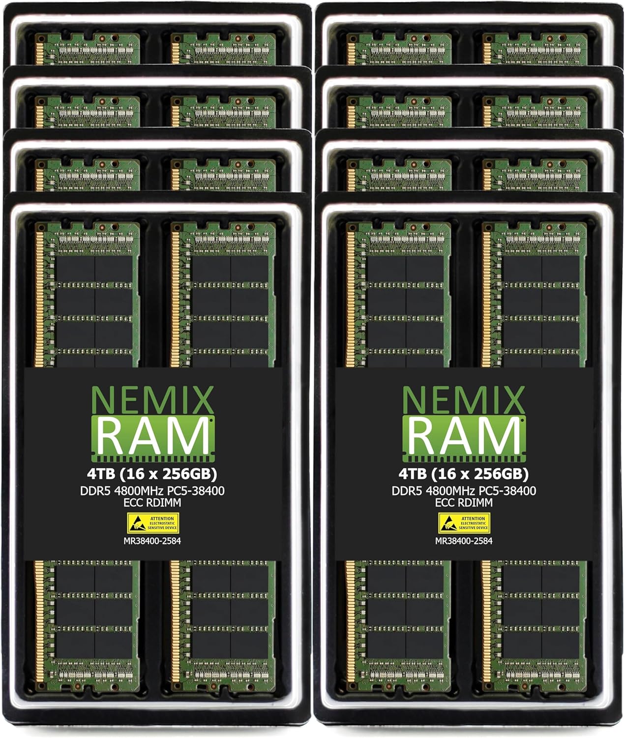 NEMIX RAM 4TB (16X256GB) DDR5 4800MHZ PC5-38400 8Rx4 1.1V 288-PIN ECC RDIMM Registered Server Memory KIT Compatible with Supermicro GPU SuperServer MBD-X13DEG-X Motherboard