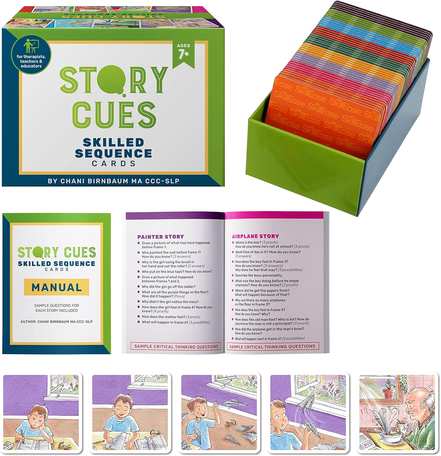 Story Cues Skilled Sequencing Cards, Speech Therapy Materials, Social Skills Game, English Language Learners Games, Storytelling Cards, Sentence Building and Picture Cards