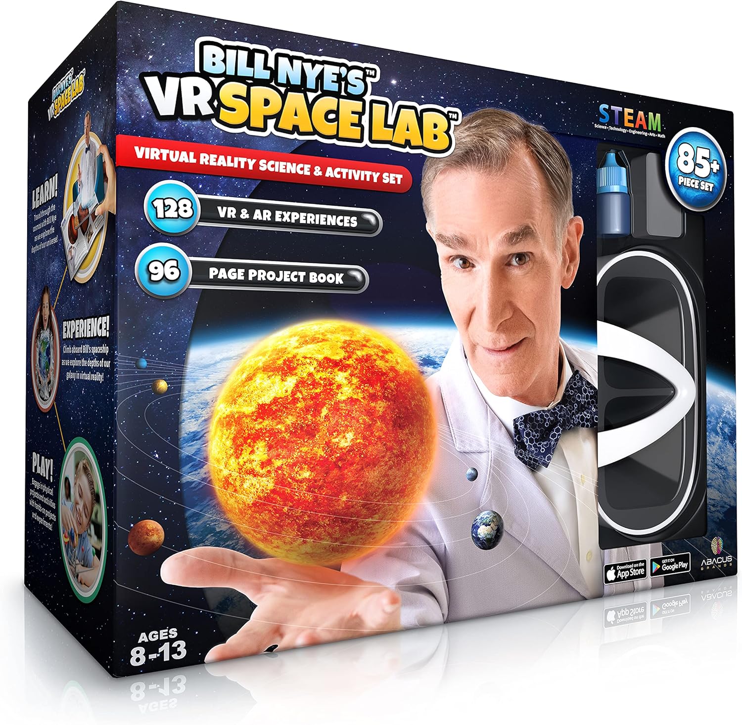 Bill Nye’s VR Space Lab – Virtual Reality Kids Science Kit, Book and Interactive STEM Learning Activity Set (Full Version – Includes Goggles)